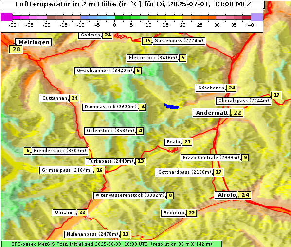 Temperatur, 1. 7. 2025