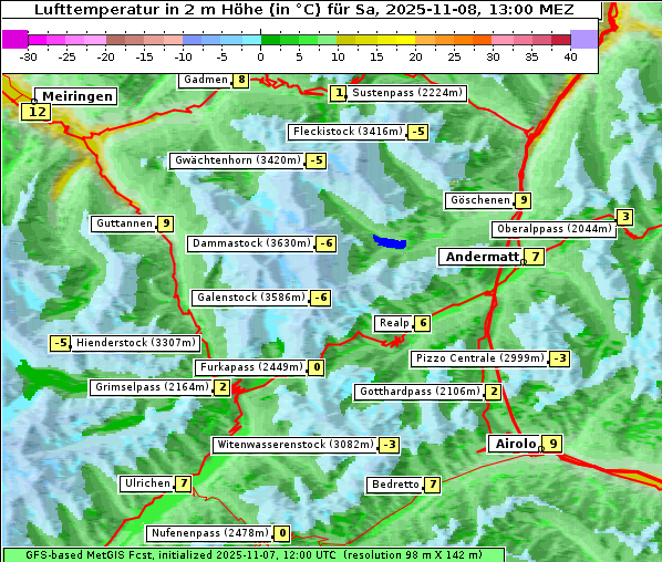 Temperatur, 8. 11. 2025
