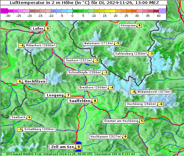 Temperatur, 26. 11. 2024