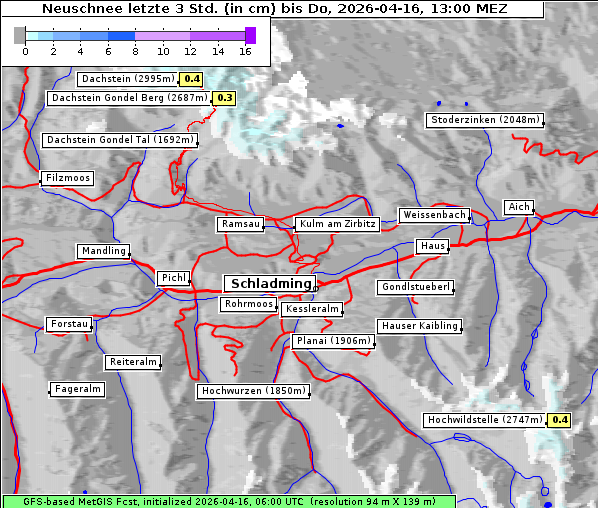 Neuschnee, 16. 4. 2026