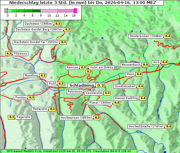 Niederschlag, 16. 4. 2026