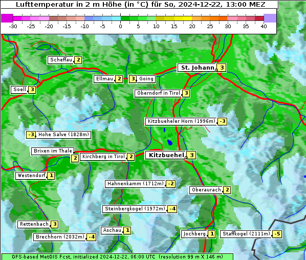 Temperatur, 22. 12. 2024