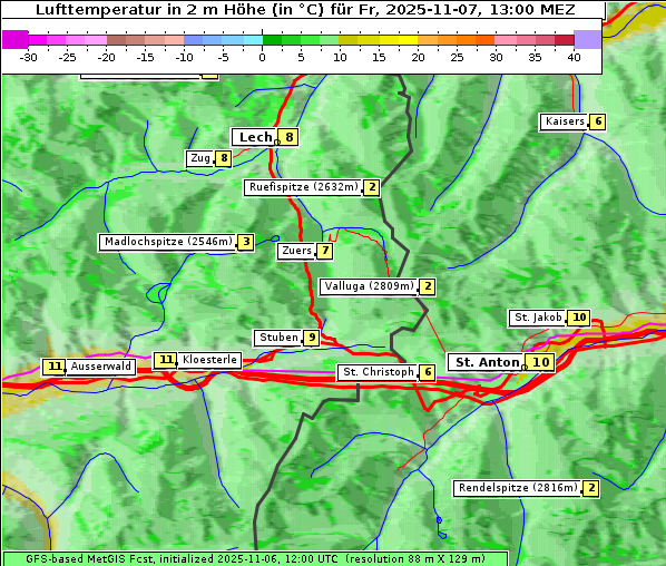 Temperatur, 7. 11. 2025