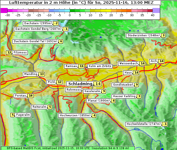 Temperatur, 16. 11. 2025
