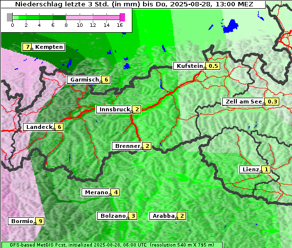 Niederschlag, 28. 8. 2025