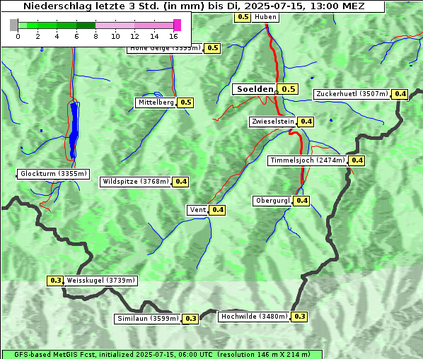 Niederschlag, 15. 7. 2025
