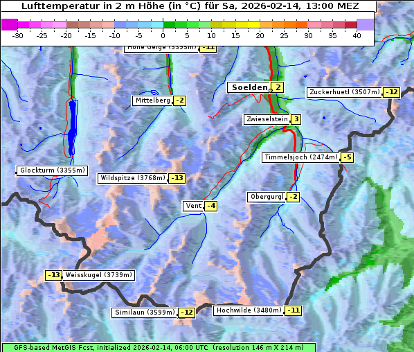 Temperatur, 14. 2. 2026
