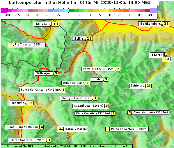 Temperatur, 5. 11. 2025