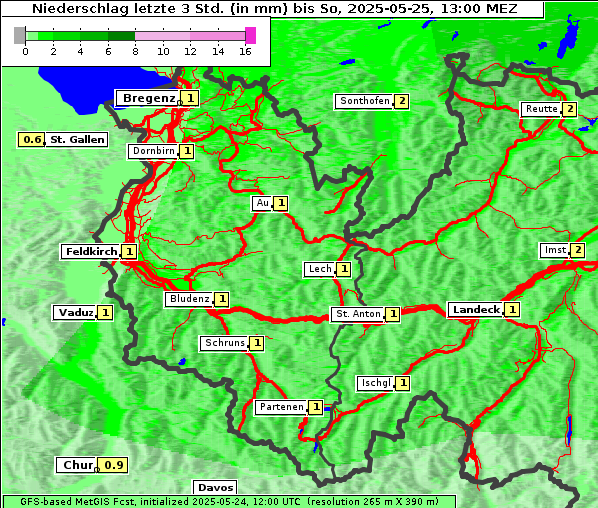 Niederschlag, 25. 5. 2025