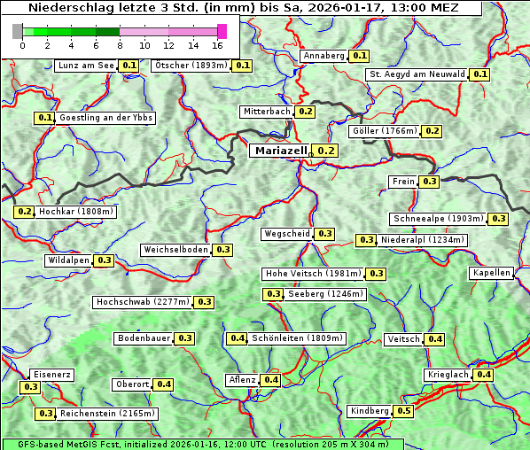 Niederschlag, 17. 1. 2026