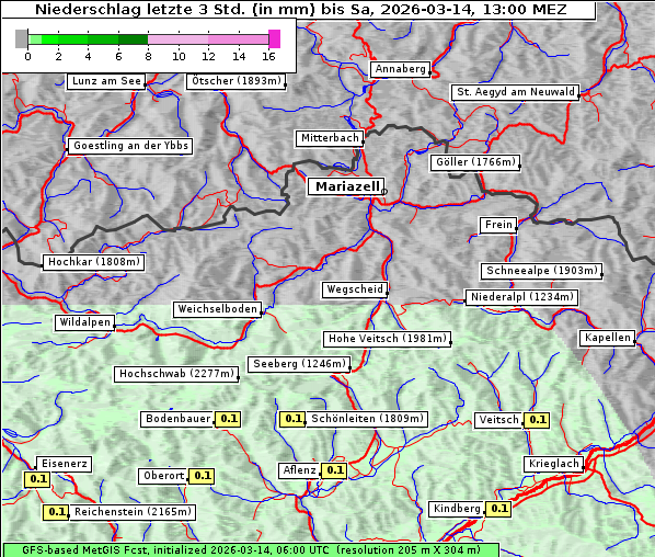 Niederschlag, 14. 3. 2026