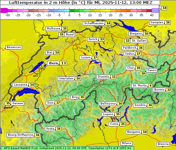 Temperatur, 12. 11. 2025