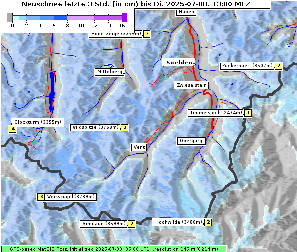 Neuschnee, 8. 7. 2025