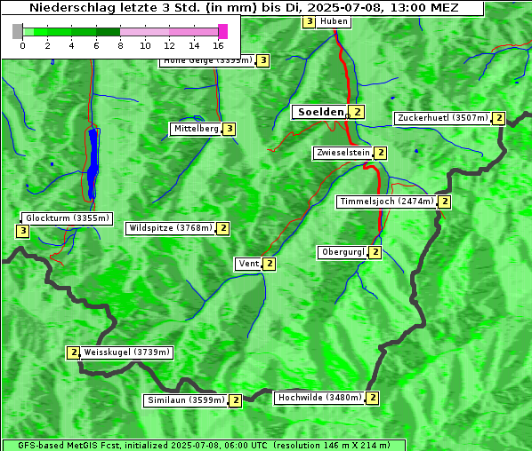 Niederschlag, 8. 7. 2025