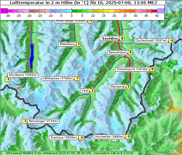 Temperatur, 8. 7. 2025