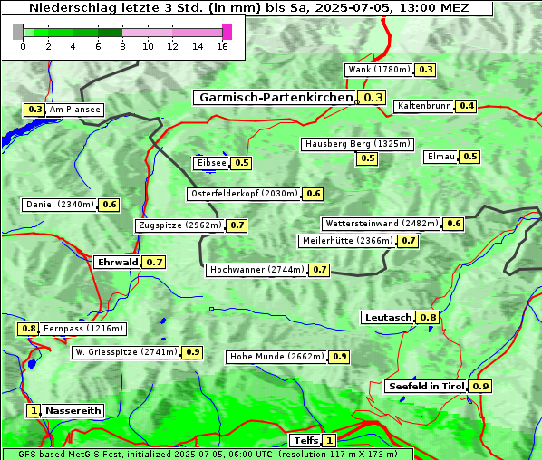 Niederschlag, 5. 7. 2025