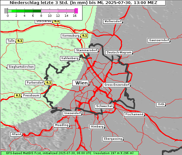 Niederschlag, 30. 7. 2025