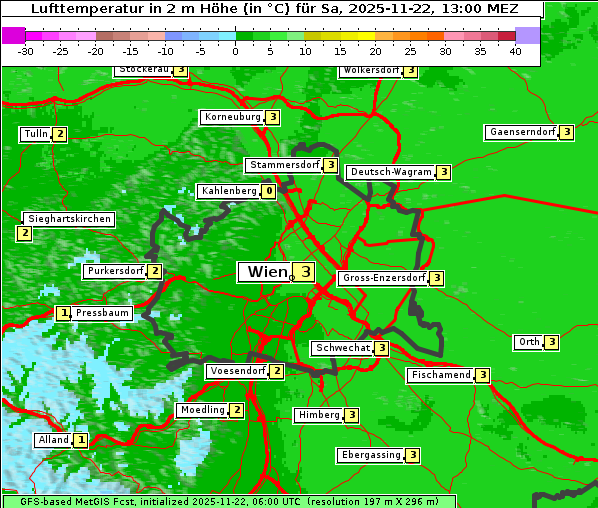 Temperatur, 22. 11. 2025