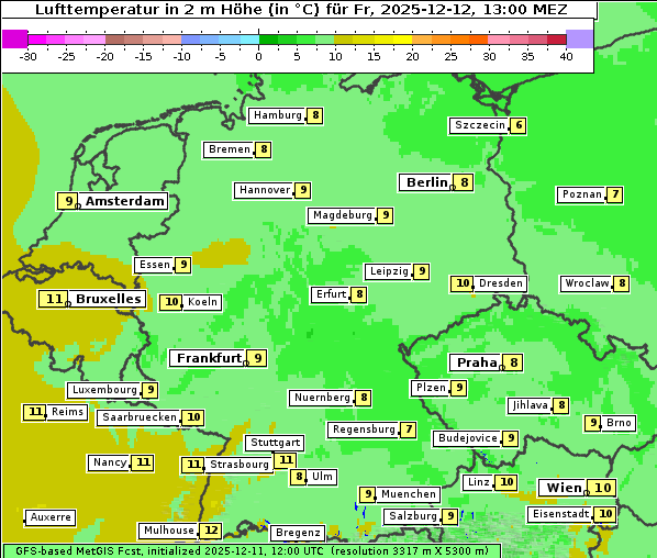 Temperatur, 12. 12. 2025