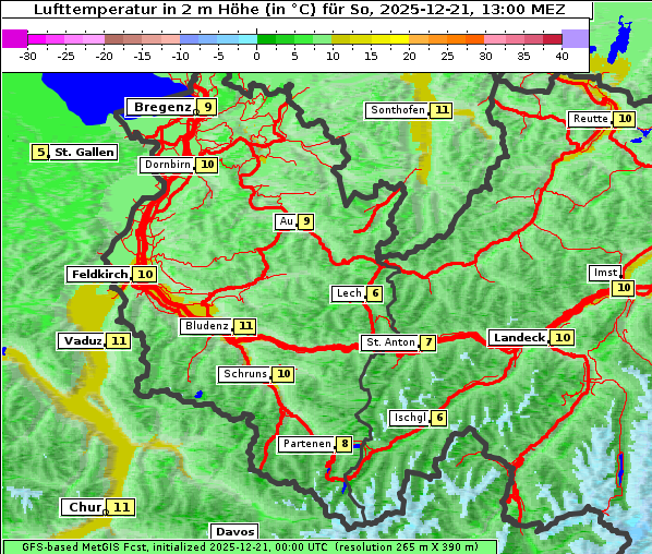 Temperatur, 21. 12. 2025