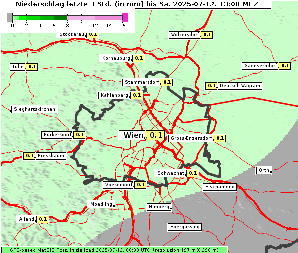 Niederschlag, 12. 7. 2025