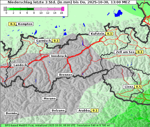 Niederschlag, 30. 10. 2025