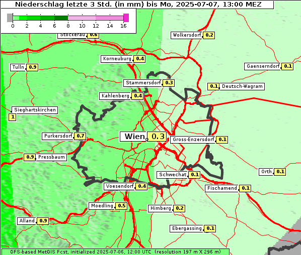 Niederschlag, 7. 7. 2025