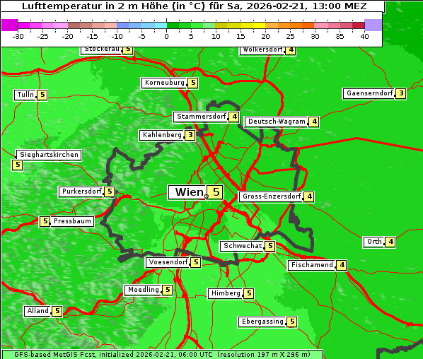 Temperatur, 21. 2. 2026