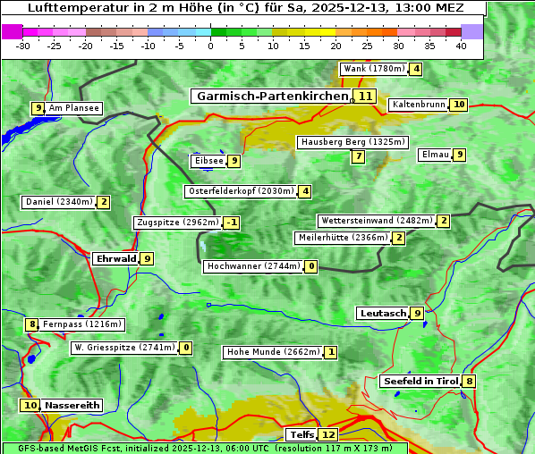 Temperatur, 13. 12. 2025