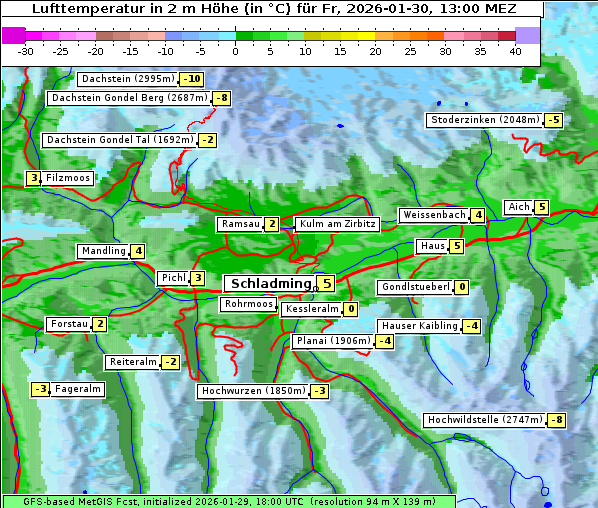 Temperatur, 30. 1. 2026
