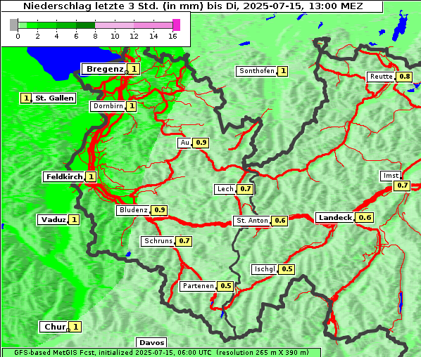 Niederschlag, 15. 7. 2025