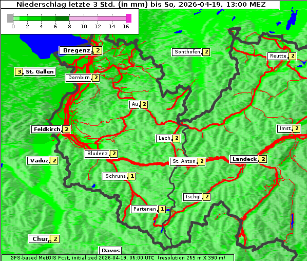 Niederschlag, 19. 4. 2026