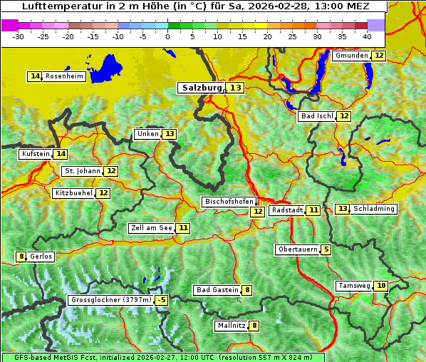Temperatur, 28. 2. 2026