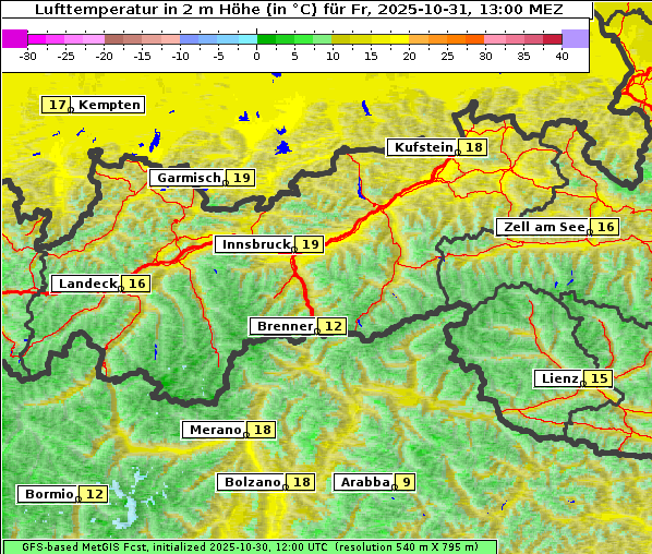 Temperatur, 31. 10. 2025