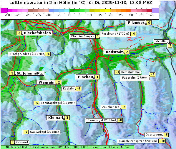 Temperatur, 18. 11. 2025