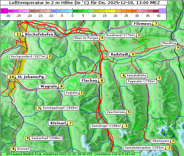 Temperatur, 18. 12. 2025