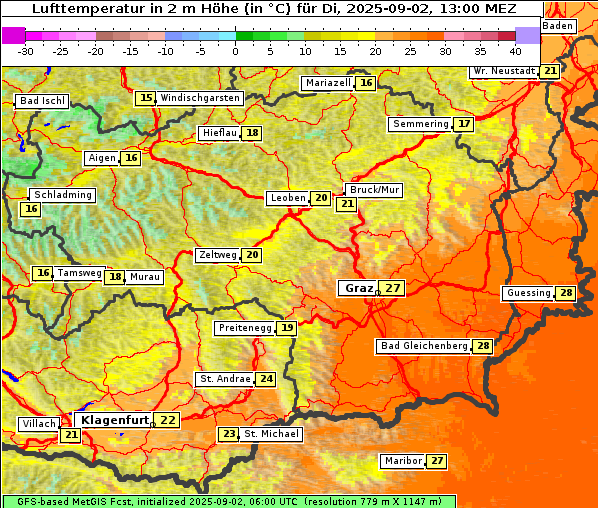 Temperatur, 2. 9. 2025