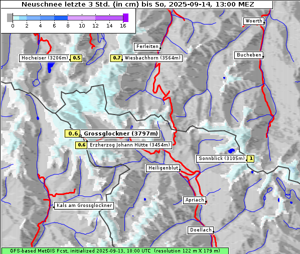 Neuschnee, 14. 9. 2025