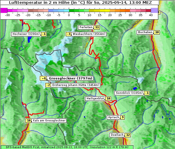 Temperatur, 14. 9. 2025