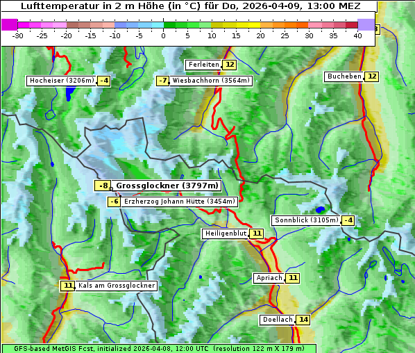 Temperatur, 9. 4. 2026
