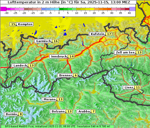 Temperatur, 15. 11. 2025