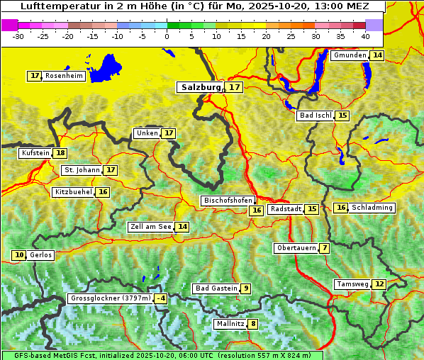 Temperatur, 20. 10. 2025