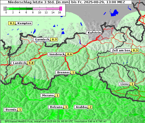 Niederschlag, 29. 8. 2025