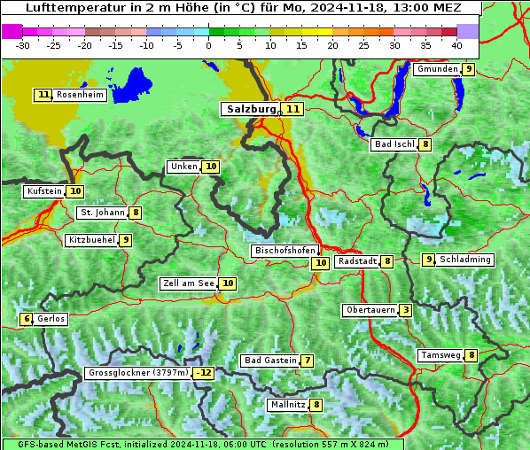 Temperatur, 18. 11. 2024