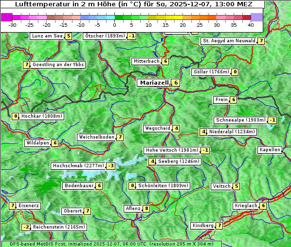Temperatur, 7. 12. 2025