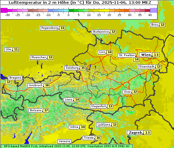 Temperatur, 6. 11. 2025
