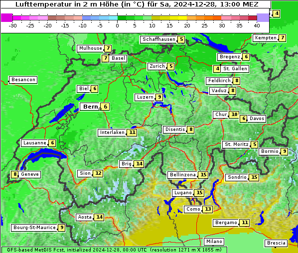 Temperatur, 28. 12. 2024