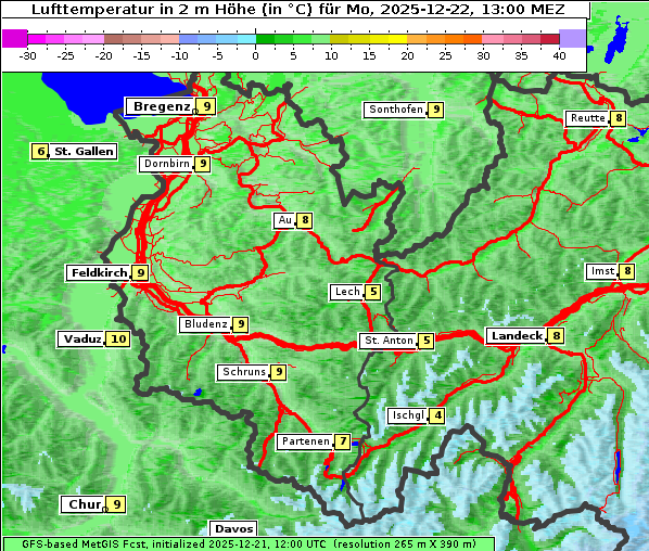 Temperatur, 22. 12. 2025
