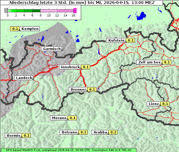 Niederschlag, 15. 4. 2026