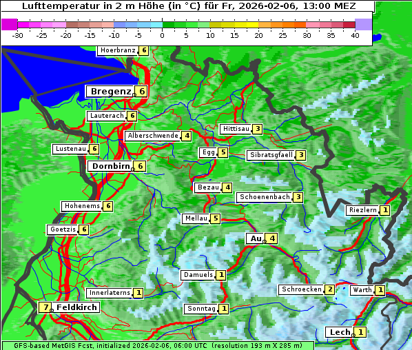 Temperatur, 6. 2. 2026